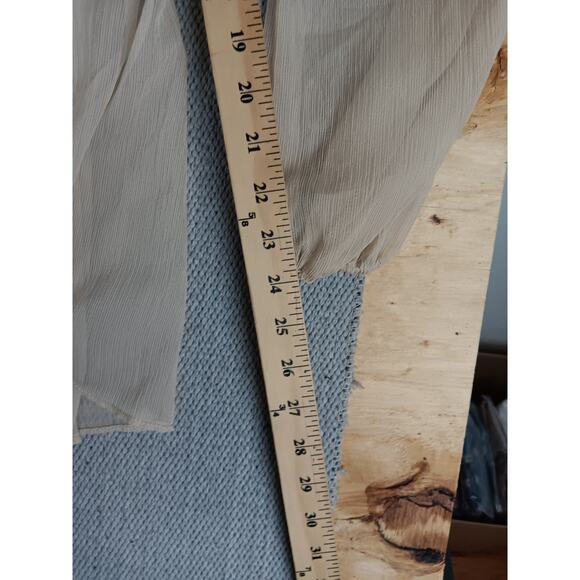 Studio M Rebecca Blouse Womens Large Wheat Brown Lined Shear Summer Casual - Picture 13 of 14